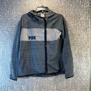 Victoria Secret Pink Hoodie Pullover Sweatshirt High Low Hem Zipper Small